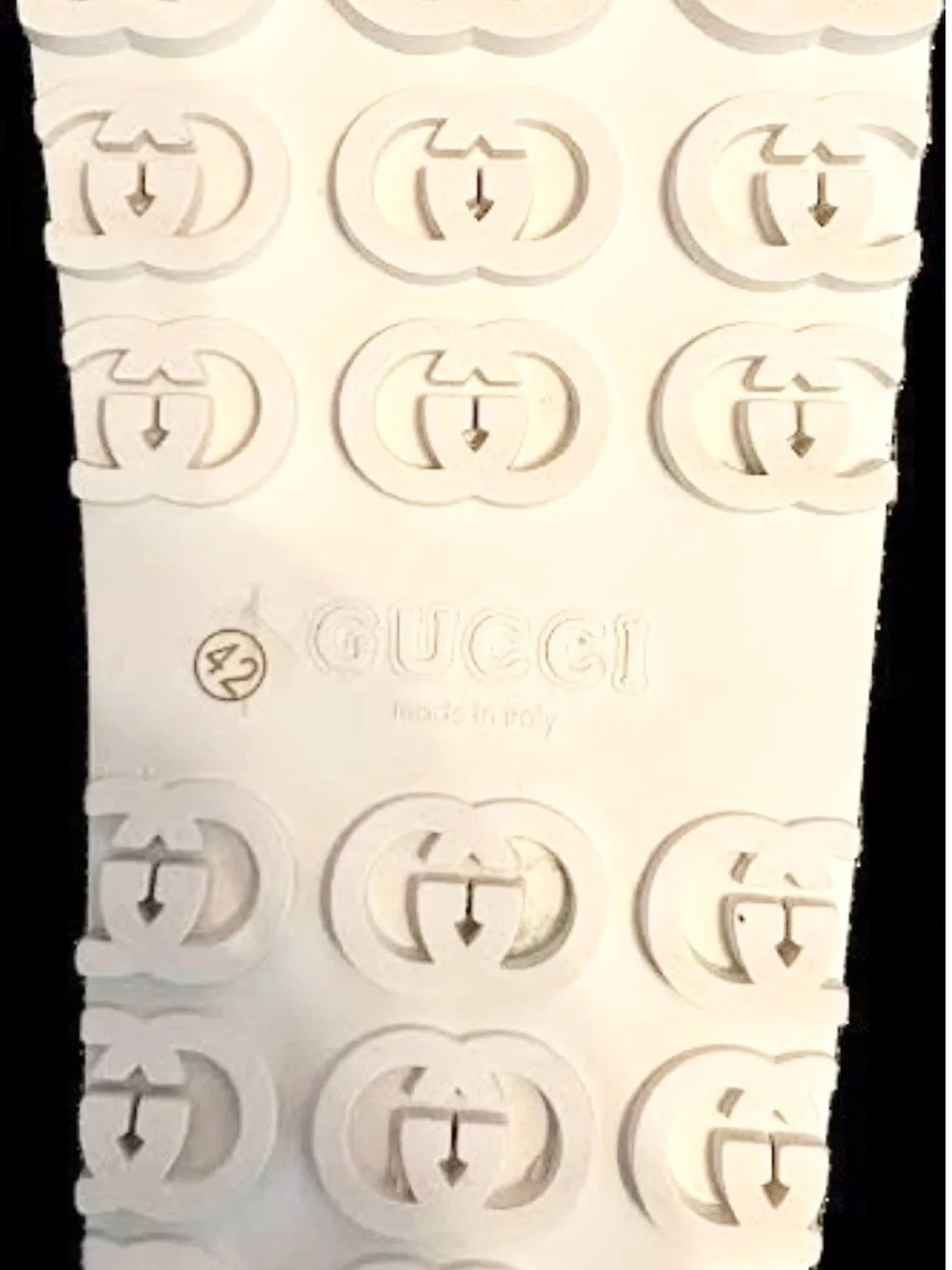 Gucci unisex Cream Logo Slide Sandals - Picture 3 of 3